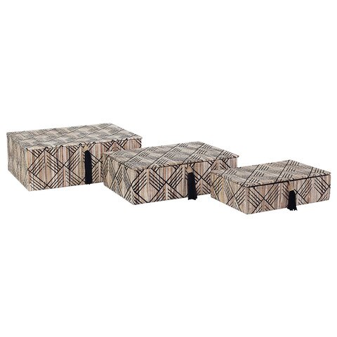 Cassidy Raspberry Box Cassidy Chevron Box, Set Of 3